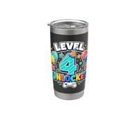 Level 4 Unlocked Gaming Badge Graphic Video Game Controller Stainless Steel Insulated Tumbler