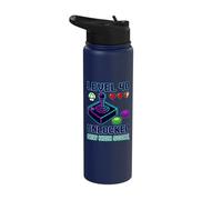 Level 40 Unlocked Funny Video Gamer 40th Birthday Stainless Steel Insulated Water Bottle