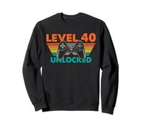 Level 40 Unlocked Gamer Birthday Retro Controller Sweatshirt