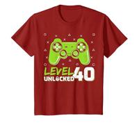 Level 40 Unlocked Video Games Lover Gamer 40th Birthday T-Shirt