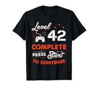 Level 42 Complete to Be Continue Birthday Gift 42 Years Old T-Shirt