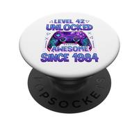 Level 42 unlocked video gamer 42nd birthday 42 years old PopSockets Adhesive PopGrip