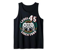 Level 45 Unlocked Awesome Since 1980, Gamer 45th Birthday Tank Top