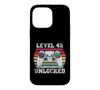 Level 45 Unlocked Funny 45th Birthday Gamer Vintage Retro Case for iPhone 14 Pro Max
