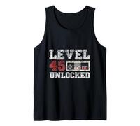 Level 45 Unlocked Vintage 45yr Old Gamer Gifts 45th Birthday Tank Top