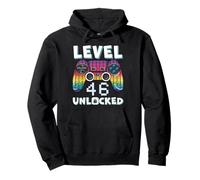Level 46 Unlocked Funny Video Gamer 46th Birthday Gaming Pullover Hoodie