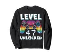 Level 47 Unlocked Funny Video Gamer 47th Birthday Gaming Sweatshirt