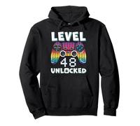 Level 48 Unlocked Funny Video Gamer 48th Birthday Gaming Pullover Hoodie