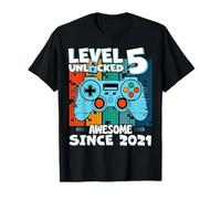 Level 5 Unlocked 5th Birthday 5 Year Old Gamer Since 2021 T-Shirt