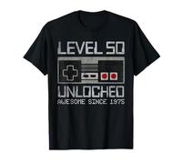 Level 50 Unlocked 50th Birthday 50 Year Old Video Gamer Men T-Shirt
