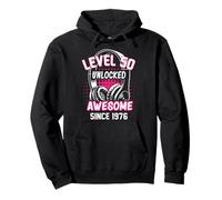 Level 50 Unlocked Awesome Since 1976 50th Birthday Gaming Pullover Hoodie