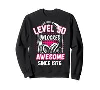 Level 50 Unlocked Awesome Since 1976 50th Birthday Gaming Sweatshirt