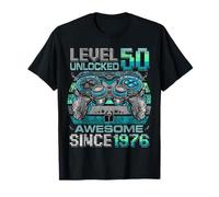 Level 50 Unlocked Awesome Since 1976 50th Birthday Gaming T-Shirt