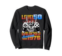 Level 50 Unlocked Awesome Since 1976 50th Birthday Men Gamer Sweatshirt