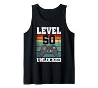 Level 50 Unlocked Funny 50 Year Old Gamer 50th Birthday Tank Top