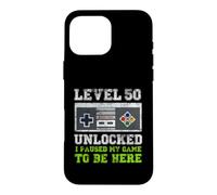 Level 50 Unlocked I Paused My Game To Be Here Retro Gamer Case for iPhone 16 Pro Max
