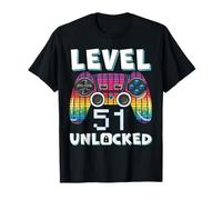 Level 51 Unlocked Funny Video Gamer 51st Birthday Gaming T-Shirt