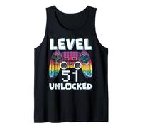 Level 51 Unlocked Funny Video Gamer 51st Birthday Gaming Tank Top