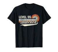 Level 55 Unlocked Retro Vintage 55th Birthday Gamer Funny T-Shirt