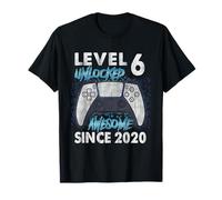 Level 6 Unlocked Awesome 2020 6th Birthday Boys Video Gamer T-Shirt