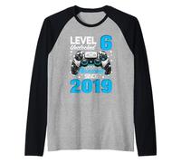 Level 6 Unlocked Awesome Since 2019 6th Birthday Gaming Raglan Baseball Tee
