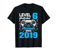 Level 6 Unlocked Awesome Since 2019 6th Birthday Gaming T-Shirt