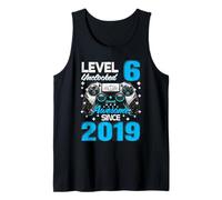 Level 6 Unlocked Awesome Since 2019 6th Birthday Gaming Tank Top