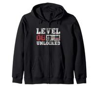 Level 6 Unlocked Vintage 6yr Old Gamer Gifts 6th Birthday Zip Hoodie