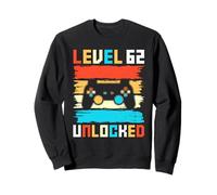 Level 62 Unlocked 62nd Birthday Gamer Gifts 62 Year Old Gift Sweatshirt