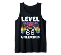 Level 66 Unlocked Funny Video Gamer 66th Birthday Gaming Tank Top