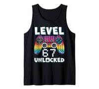 Level 67 Unlocked Funny Video Gamer 67th Birthday Gaming Tank Top