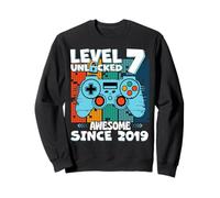 Level 7 Unlocked 7th Birthday 7 Year Old Gamer Since 2019 Sweatshirt