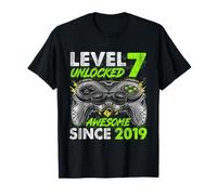 Level 7 Unlocked 7th Birthday Gaming Gift Boys Video Gamer T-Shirt