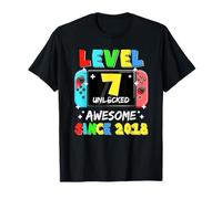 Level 7 Unlocked Awesome Since 2018 Gaming 7th Birthday T-Shirt