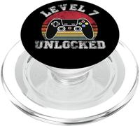 Level 7 Unlocked Retro 7th Birthday Video Gamer Anniversary PopSockets PopGrip for MagSafe
