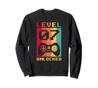Level 7 Unlocked Retro Gamer Controller Birthday Design Sweatshirt