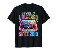 Level 7th Complete 7 Year Old Awesome Since 2019 T-Shirt
