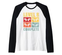 Level 8 Complete 8 Anniversary Funny 8th Wedding Anniversary Raglan Baseball Tee