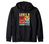 Level 8 Complete 8 Anniversary Funny 8th Wedding Anniversary Zip Hoodie