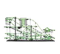 Level 8 Marble Roller Coaster Kit - 1137 Pieces Marble Run Building Toy Luminous Version Steel Ball Roller Coaster Maze Game Space Rail, STEM Toy Gift for Ages 14