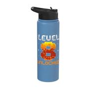 Level 8 Unlocked 8th Birthday Eight Years Old Gamer Gaming Stainless Steel Insulated Water Bottle
