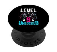 LEVEL 9 UNLOCKED 9th Birthday Gamer PopSockets Adhesive PopGrip