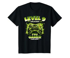 Level 9 Unlocked 9th Birthday Pro Gamer Elite Mode Gamepad T-Shirt