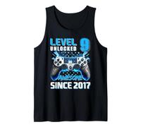 Level 9 Unlocked Awesome 2017 Video Game 9th Birthday Boy Tank Top