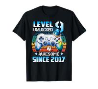 Level 9 Unlocked Awesome 2017 Video Game 9th Birthday T-Shirt