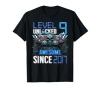 Level 9 Unlocked Awesome Since 2017 9th Birthday Boy T-Shirt