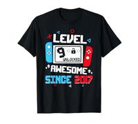 Level 9 Unlocked Awesome Since 2017 9th Birthday T-Shirt