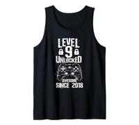 Level 9 Unlocked Awesome Since 2018 9th Birthday Gamer Tank Top