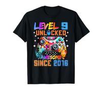 Level 9 Unlocked Funny Video Gamer 9th Birthday T-Shirt
