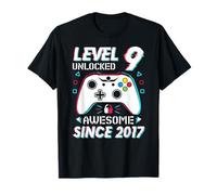 Level 9 Unlocked Video Game 9th Birthday 9 Yr Old Boys T-Shirt
